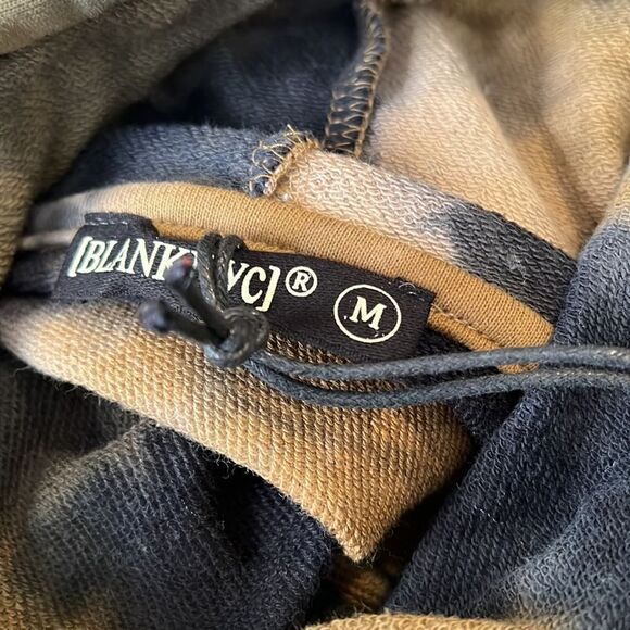 Blank NYC Blue and Brown Tie Dye Drawstring Hoodie Pullover Size M NWT - Picture 11 of 15